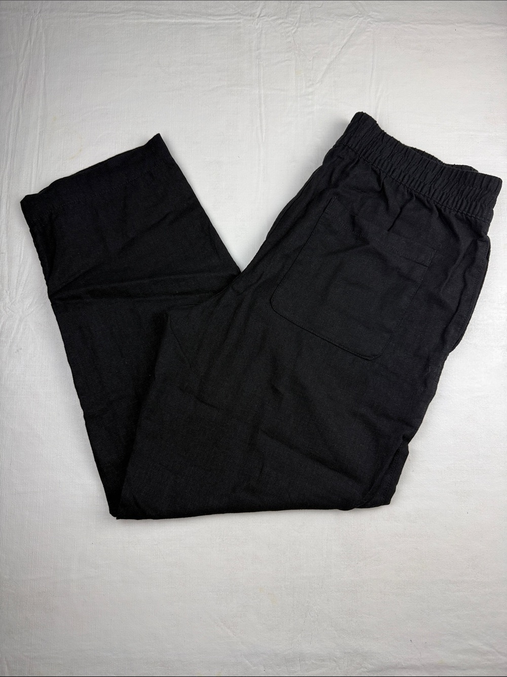 Old Navy Women's Black High Rise Straight Comfort Elastic Waist Casual Pants M